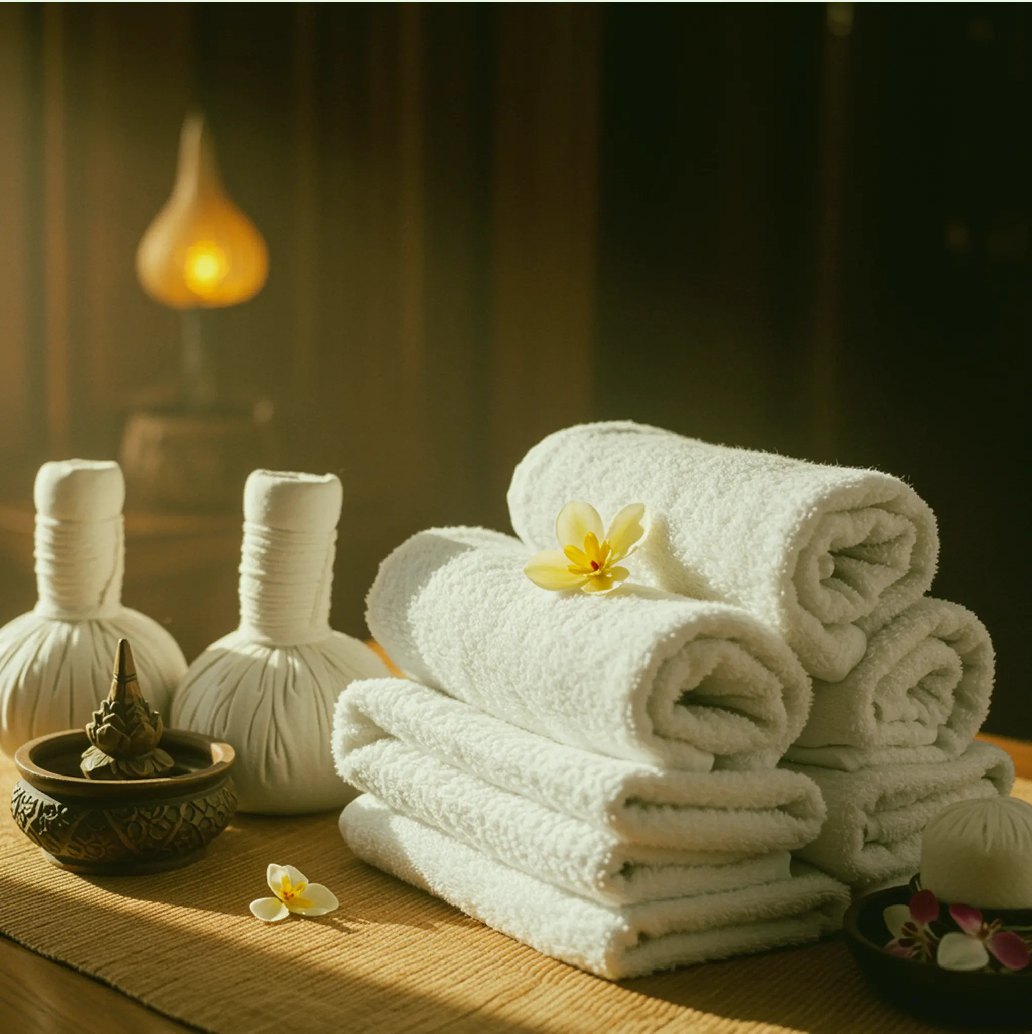 Clean towels and calm decor